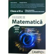 Culegere de matematica clasa a IX-a - Filiera teoretica, specializarea matematica-informatica