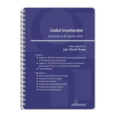 Codul insolventei - Actualizat la 10 aprilie 2018